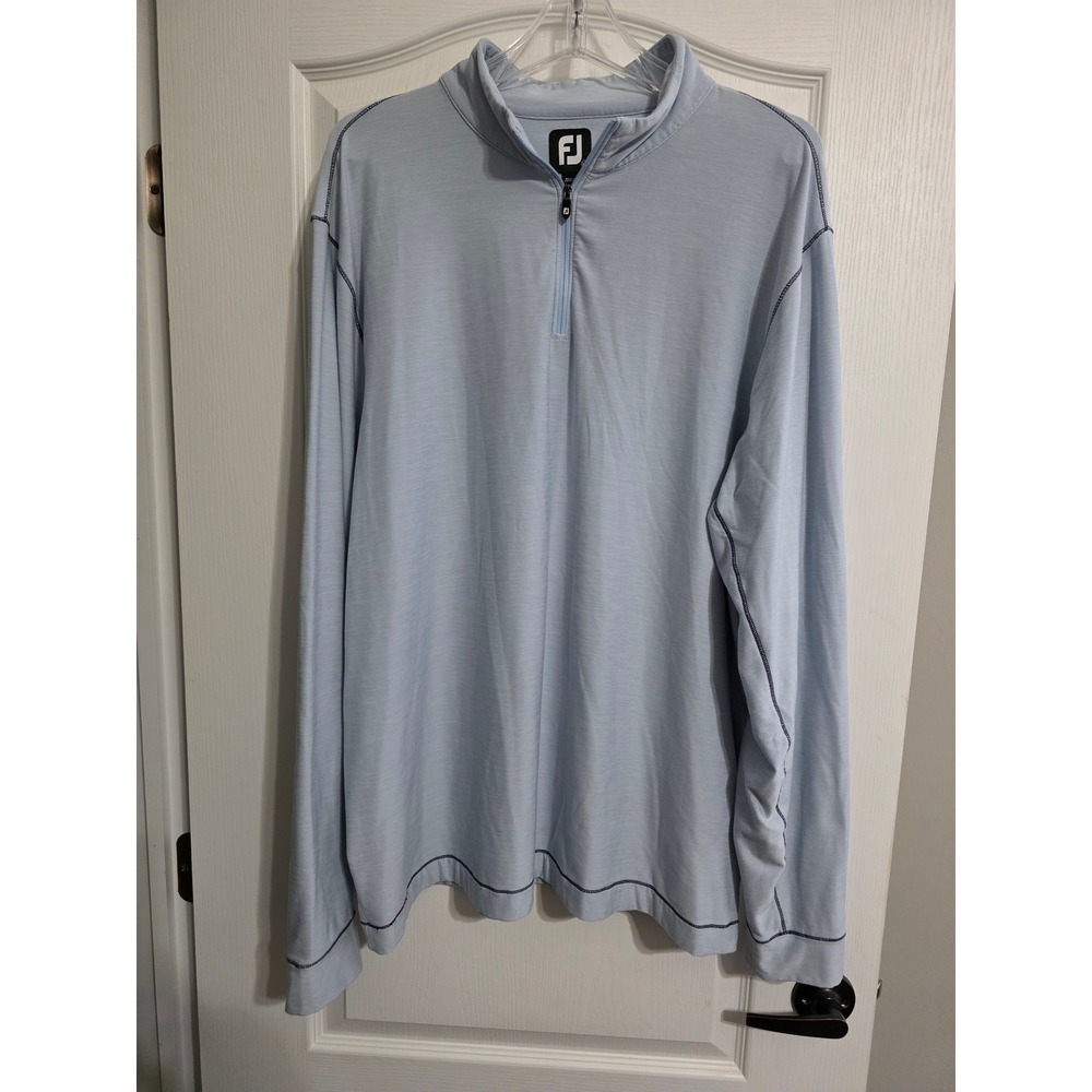 FootJoy Pullover Mens XL Light Blue Quarter Zip Golf Performance Stretch Sporty